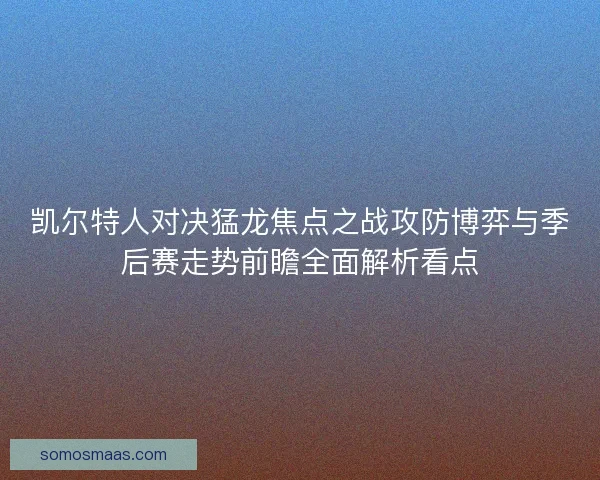 凯尔特人对决猛龙焦点之战攻防博弈与季后赛走势前瞻全面解析看点
