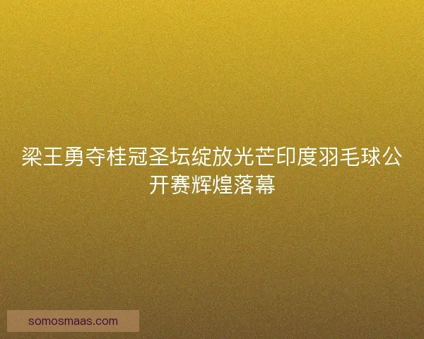 梁王勇夺桂冠圣坛绽放光芒印度羽毛球公开赛辉煌落幕 梁王勇夺桂冠圣坛绽放光芒印度羽毛球公开赛辉煌落幕